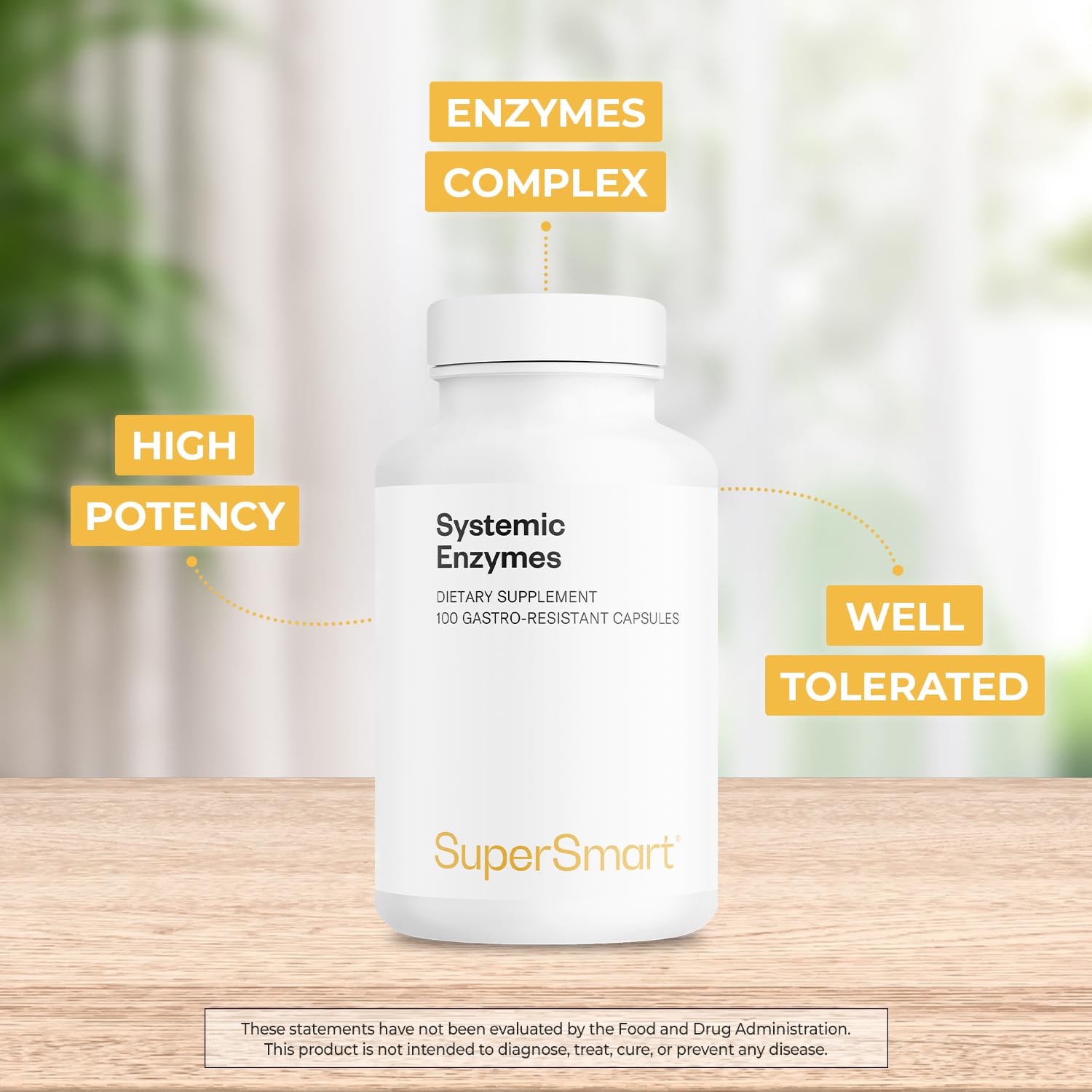 Gastro-resistant capsules of Supersmart Systemic Enzymes