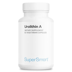 Supersmart Urolithin A bottle label with pomegranate imagery