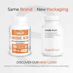 Close-up of ursolic acid capsules from Supersmart supplement