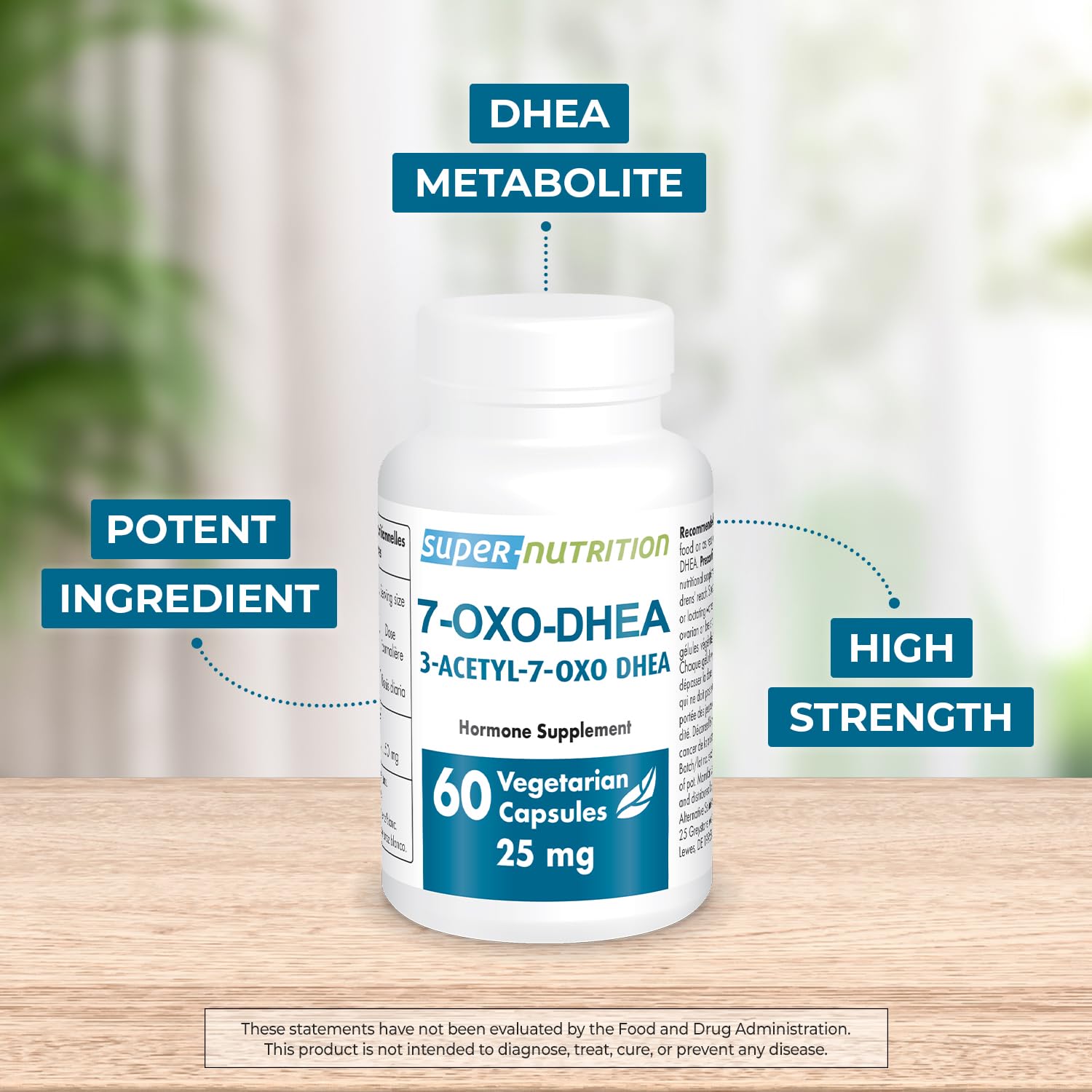 Close-up of vegetarian capsules for Supersmart 7-OXO DHEA