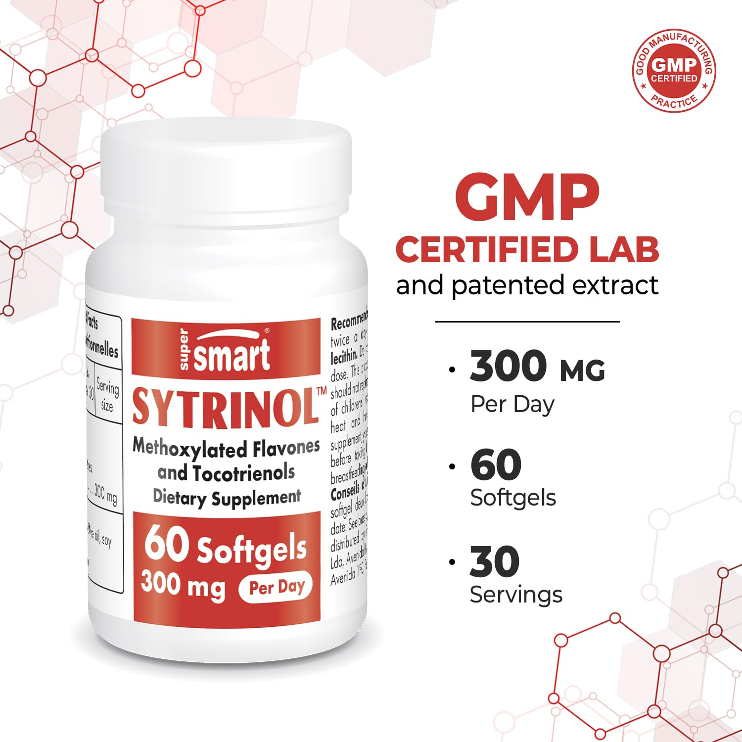 Gluten free label on Supersmart Sytrinol