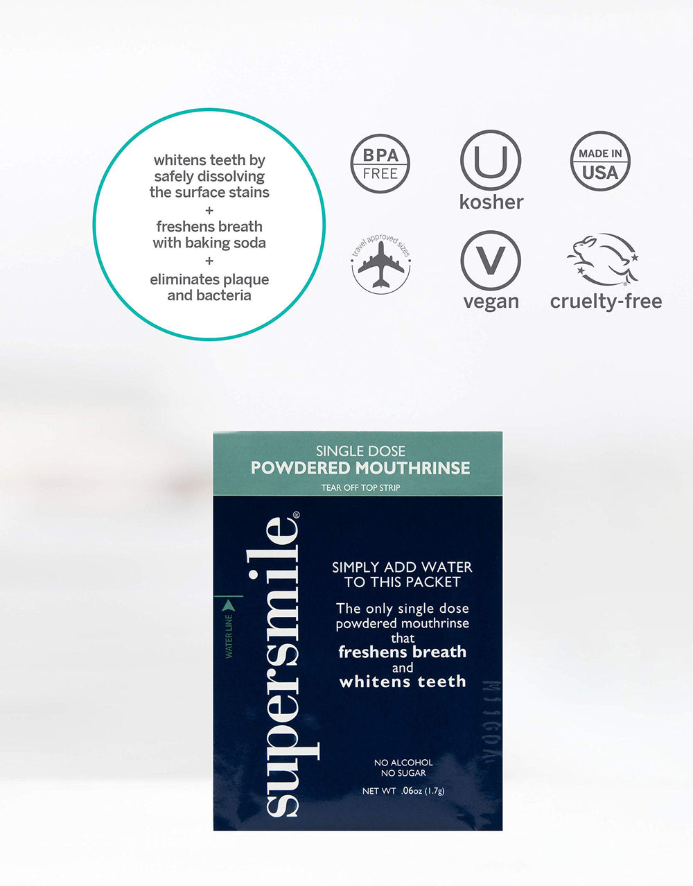 Enamel remineralization concept with Supersmile ingredients