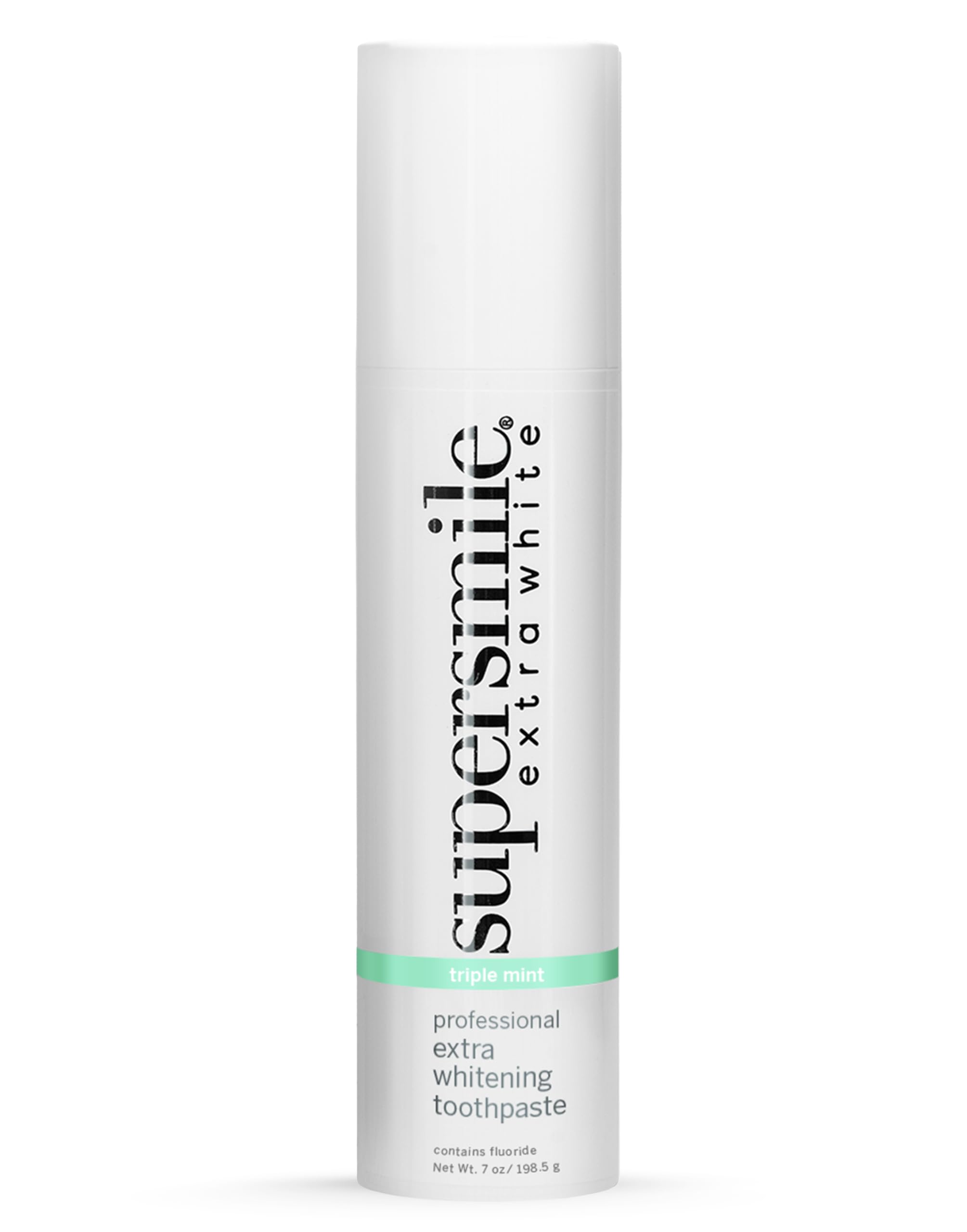 Supersmile Extra White Triple Mint toothpaste 7 oz pump, front view