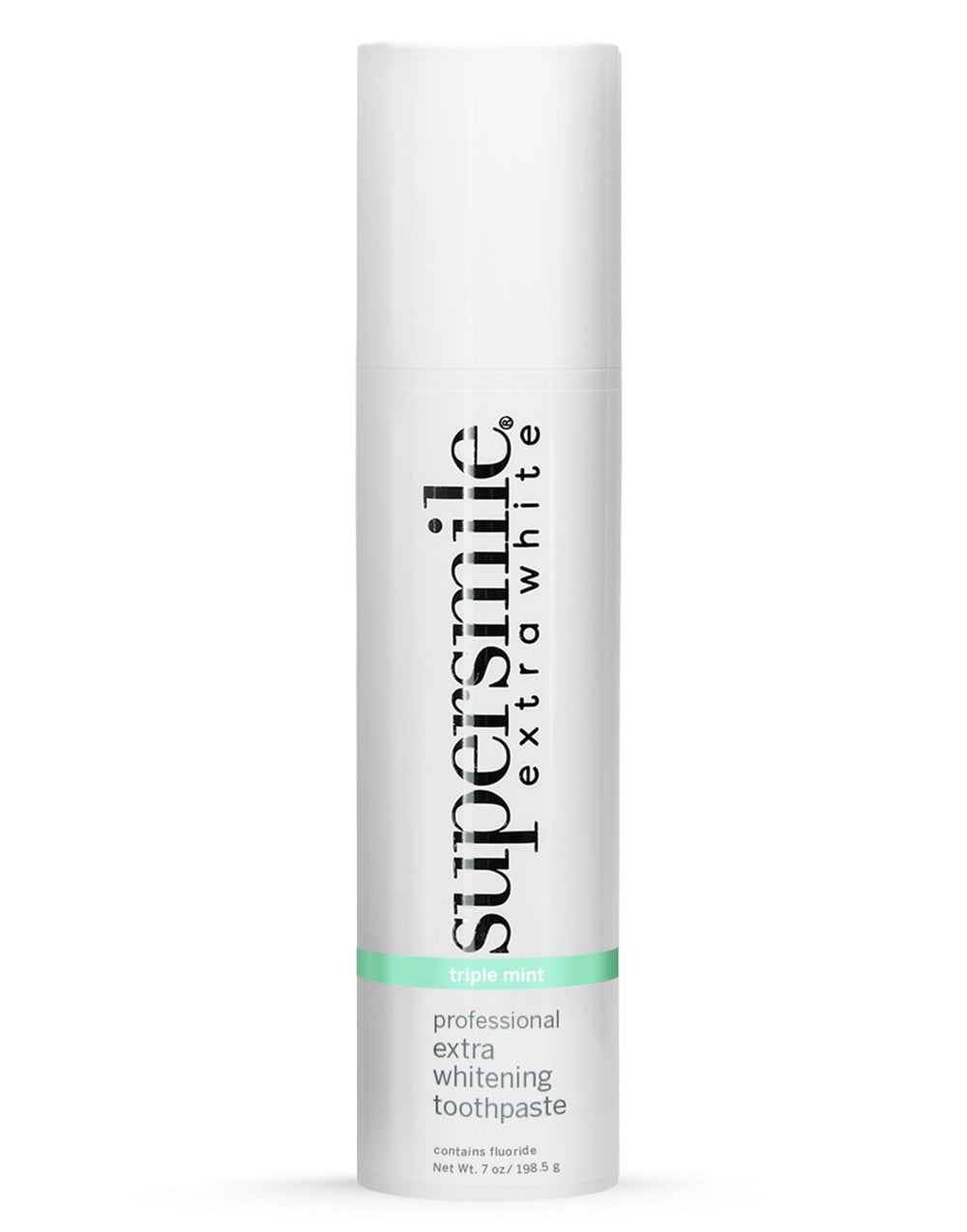Supersmile Extra White Triple Mint toothpaste 7 oz pump, front view