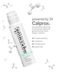 Side view of Supersmile Extra White Triple Mint toothpaste in 7 oz pump