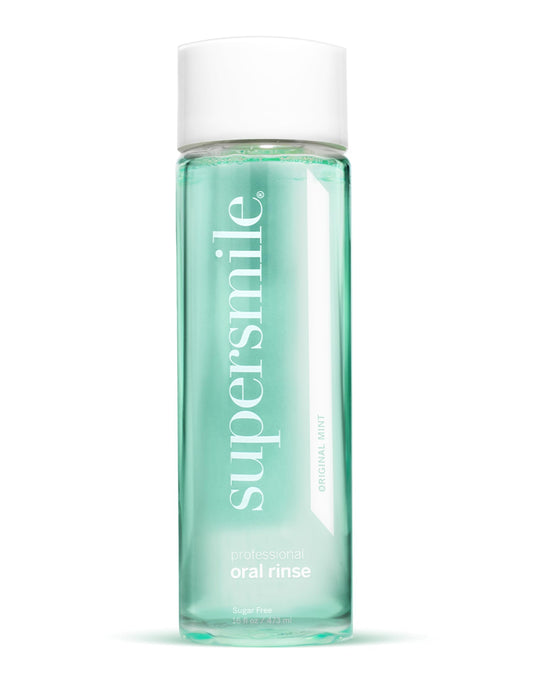 Front view of Supersmile Oral Rinse Mint 16oz bottle