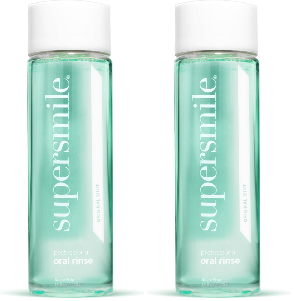 Front view of Supersmile Mint Mouthwash Pack of 2 bottles