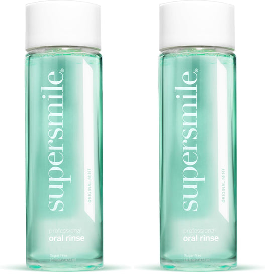 Front view of Supersmile Mint Mouthwash Pack of 2 bottles
