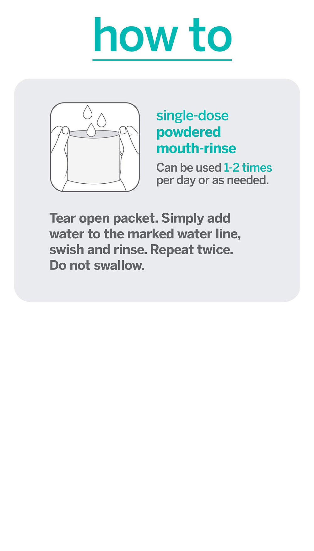 Travel-ready Supersmile mouth rinse packets packaging