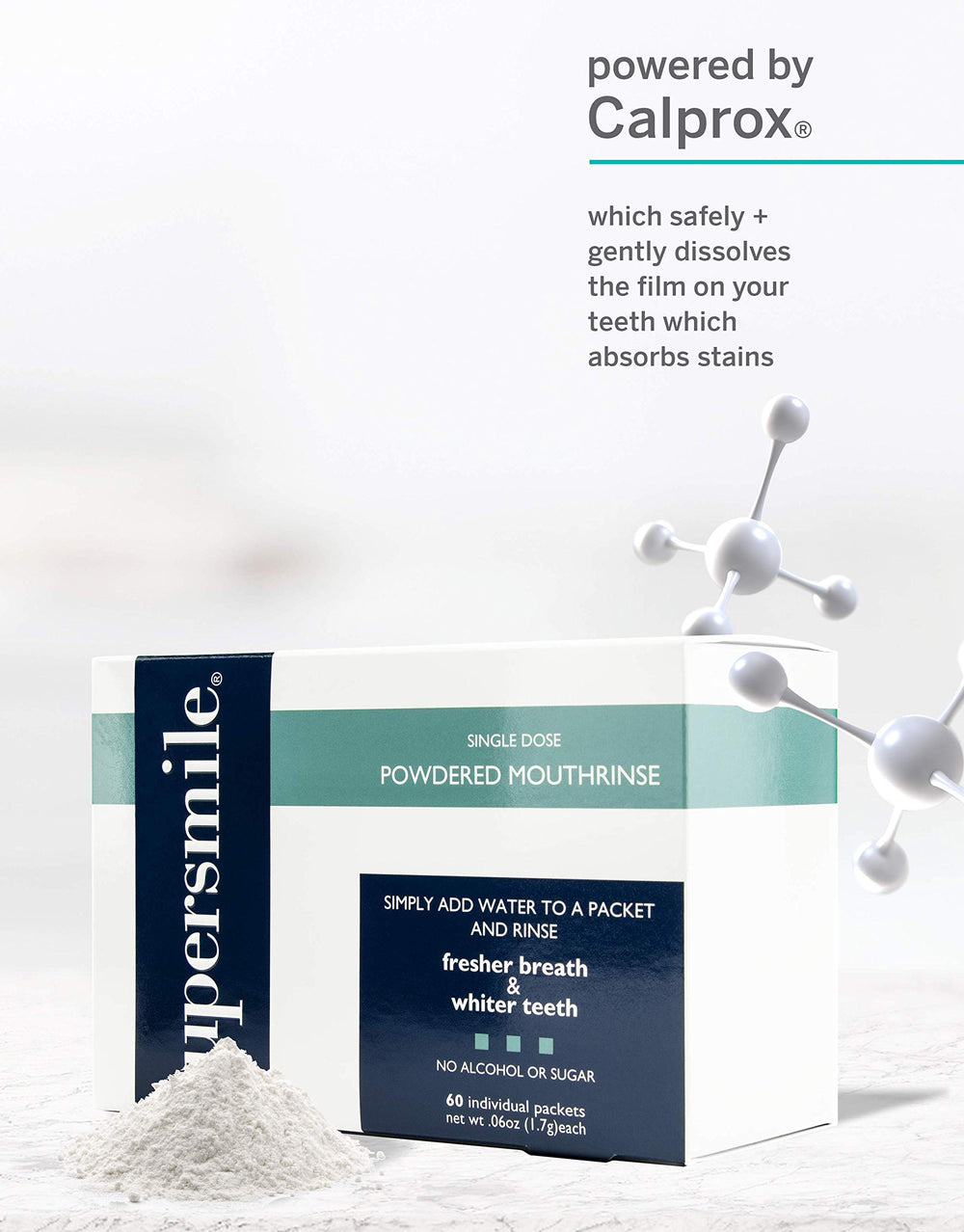 Preparing Supersmile Powdered Mouth Rinse by adding water