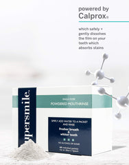 Preparing Supersmile Powdered Mouth Rinse by adding water
