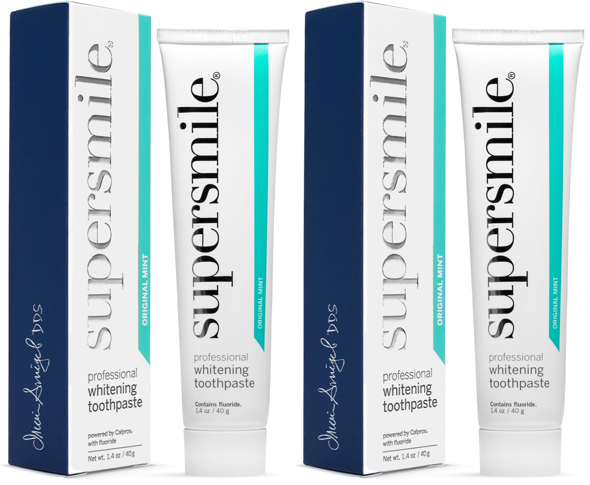 Supersmile Professional Whitening Toothpaste with fluoride tube and packaging