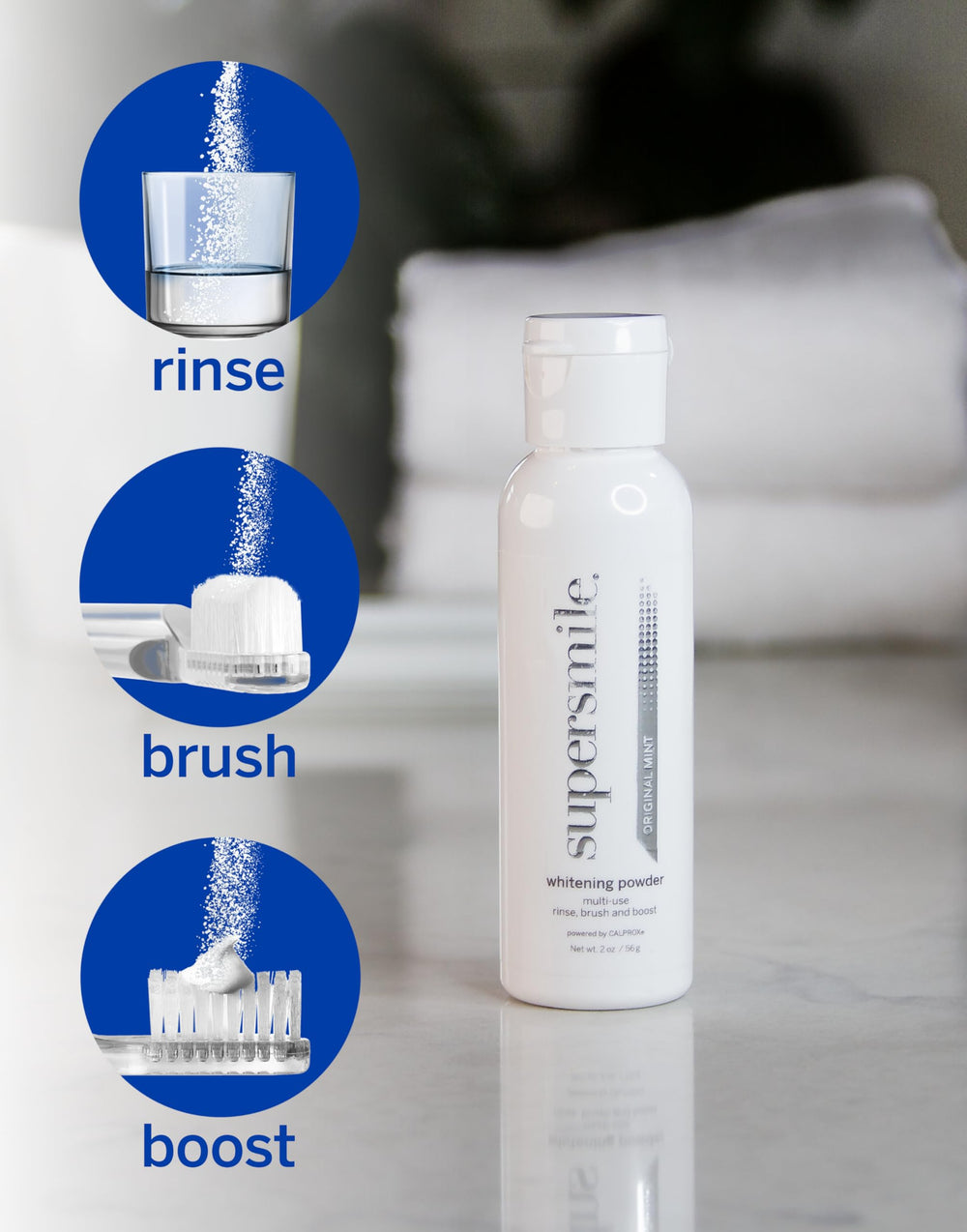 Before and after whitening with Supersmile powder