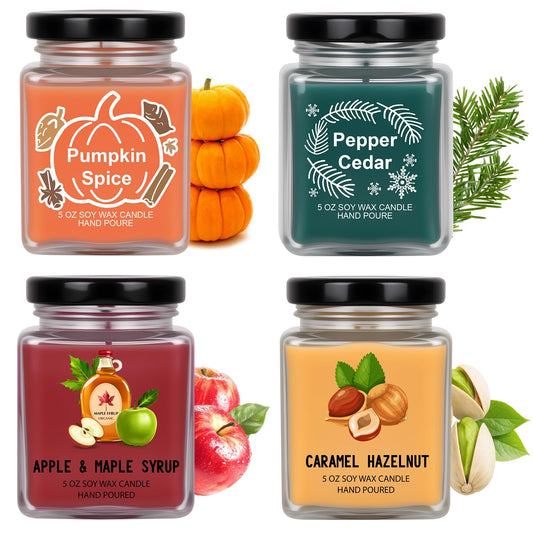 SUPERSUN packaging front showing four seasonal candles and gift-ready box
