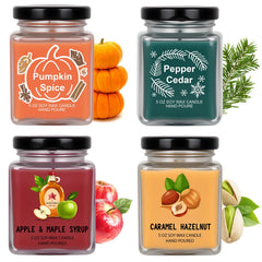 SUPERSUN packaging front showing four seasonal candles and gift-ready box