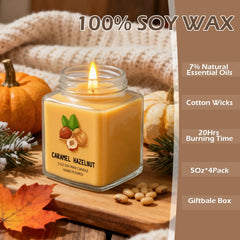 SUPERSUN Pumpkin Spice close-up showing scented candle label and warm glow