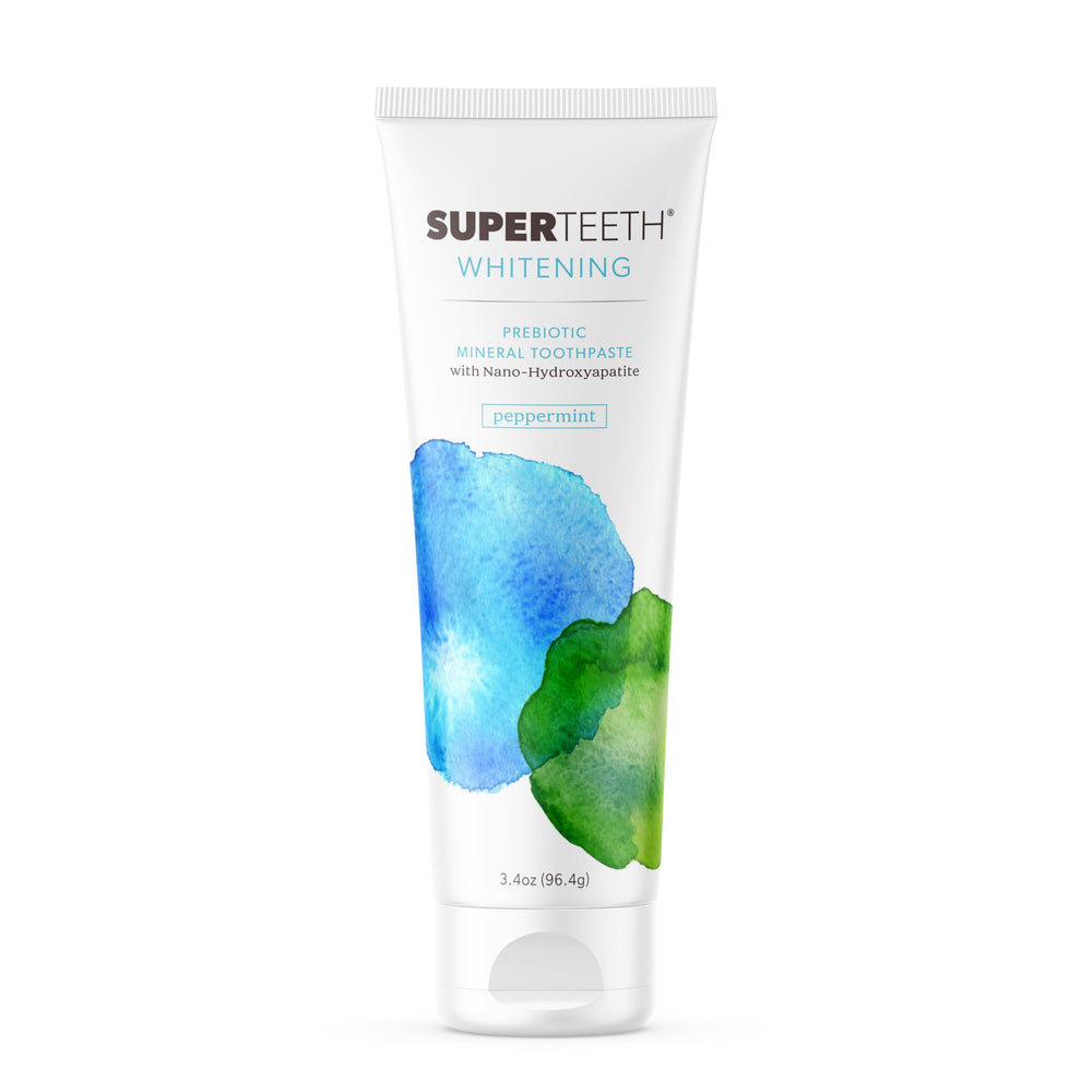 Packaging and branding for SuperTeeth Nano Hydroxyapatite toothpaste