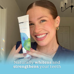 Close-up of toothpaste highlighting sodium bicarbonate polishing