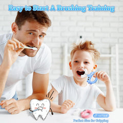 Soft silicone bristles and handle of toddler toothbrush for gentle cleaning