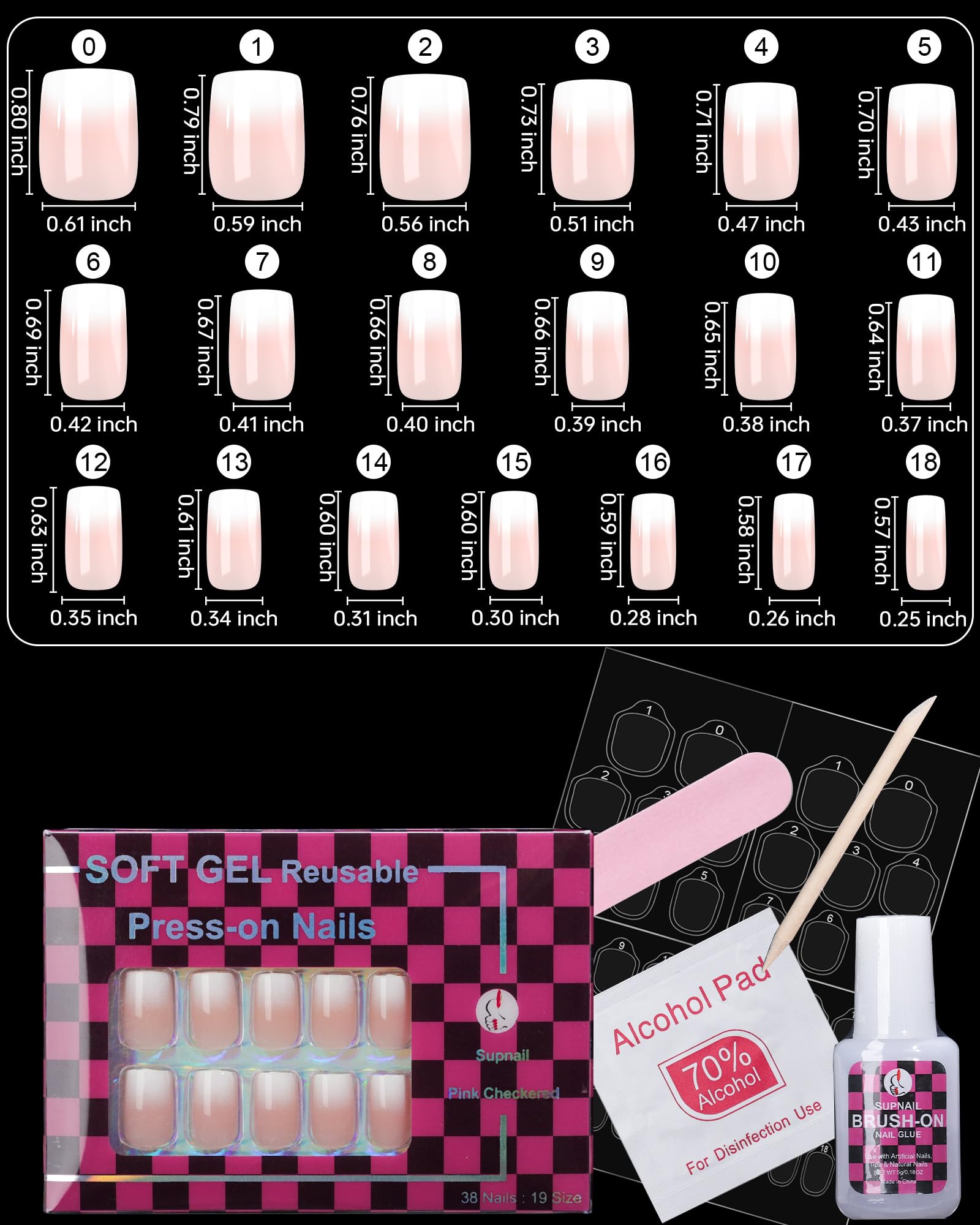 SUPNAIL reusable glossy nails for multiple wearings.