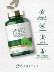 Supplement facts label on Carlyle bottle