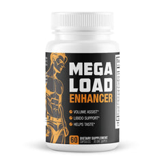 Supplement Universe Mega Load Enhancer bottle on shelf, daily vitality support.