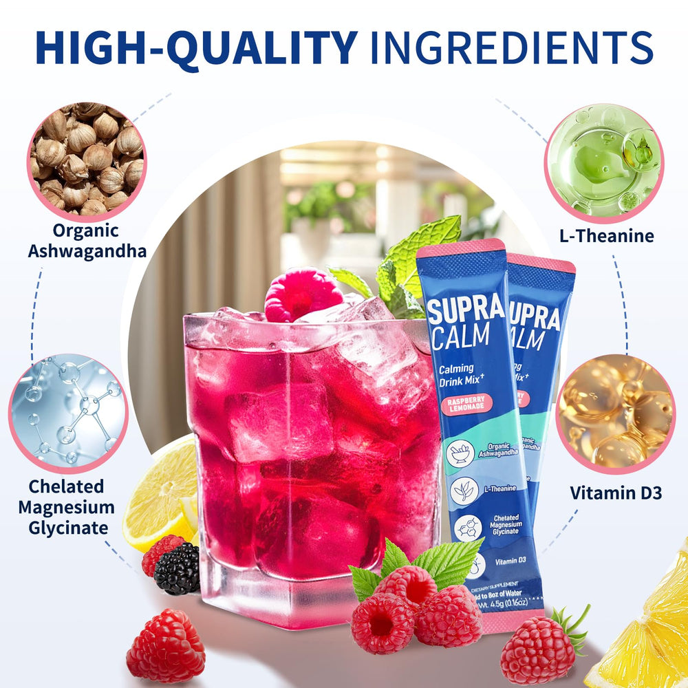 Non-GMO and sugar-free labeling on SupraCalm packaging