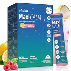 Box of SupraCalm 40-count cortisol drink raspberry lemonade flavor
