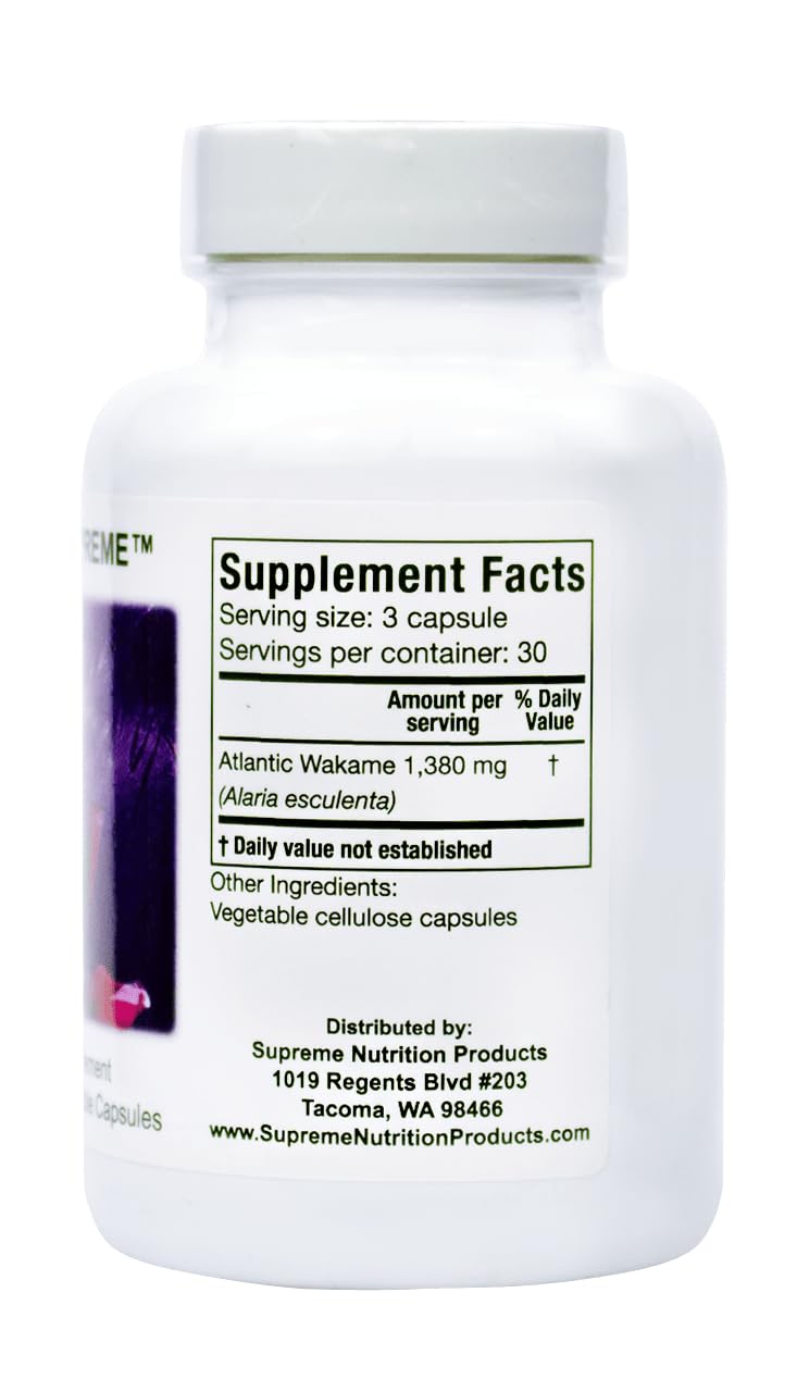 Supreme Nutrition capsule close-up showing vegetarian capsule texture and purity benefit