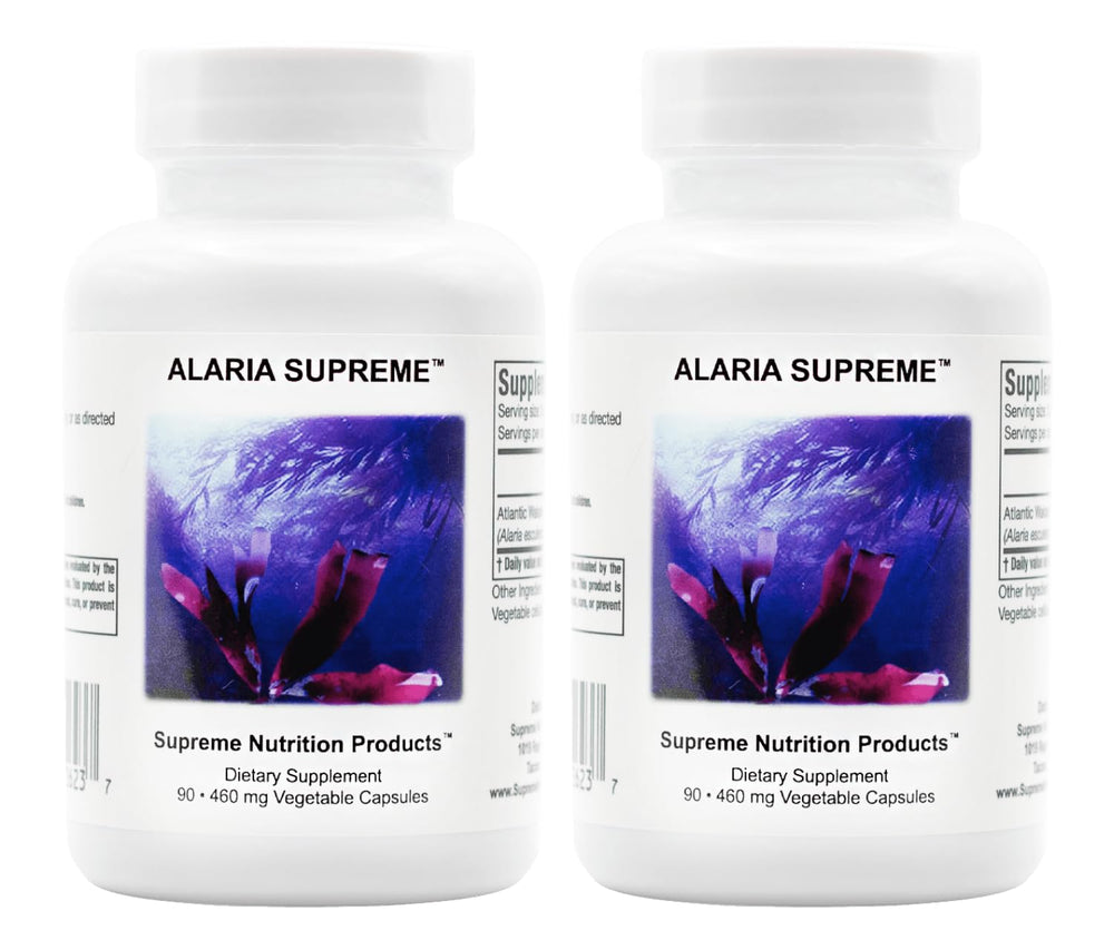 Supreme Nutrition front package showing label and pack of two bottles, clear presentation benefit