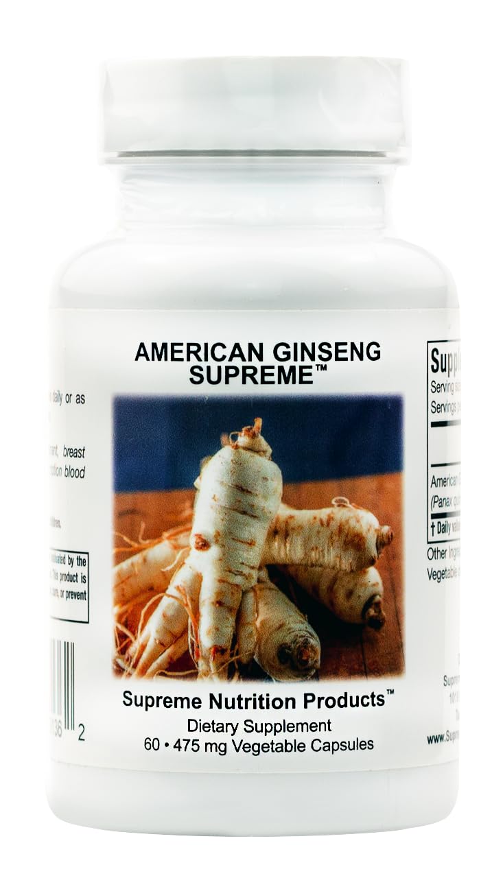 Supreme Nutrition front bottle view showing label and 60-vegetarian capsules for clear identification and trust