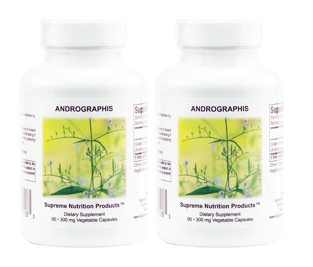 Supreme Nutrition front packaging showing two bottles and label benefits