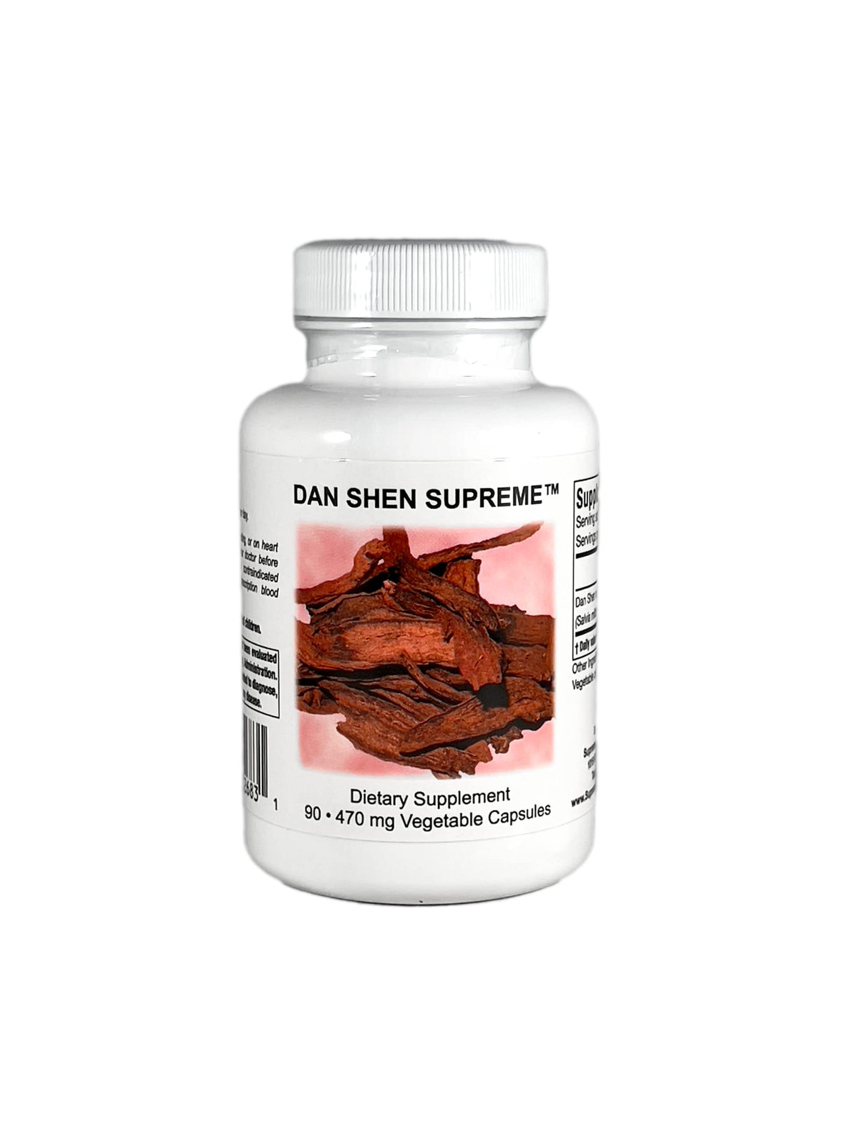 Supreme Nutrition front label of Dan Shen Supreme bottle showing clear ingredient focus and trust