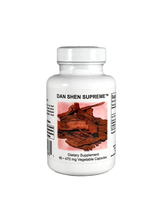 Supreme Nutrition front label of Dan Shen Supreme bottle showing clear ingredient focus and trust