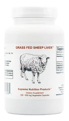Supreme Nutrition front packaging showing 120 sheep liver capsules and clear labeling benefit clarity