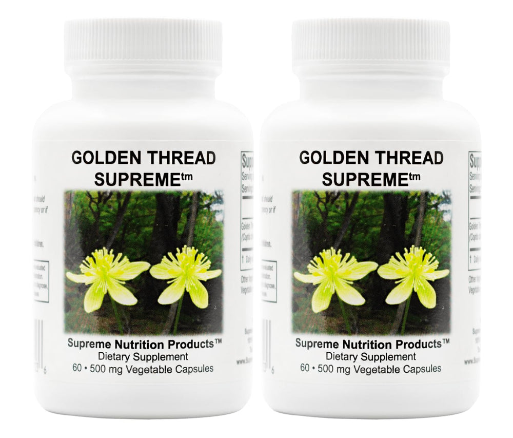 Supreme Nutrition front packaging showing two 60-count bottles and clear labeling benefit quality