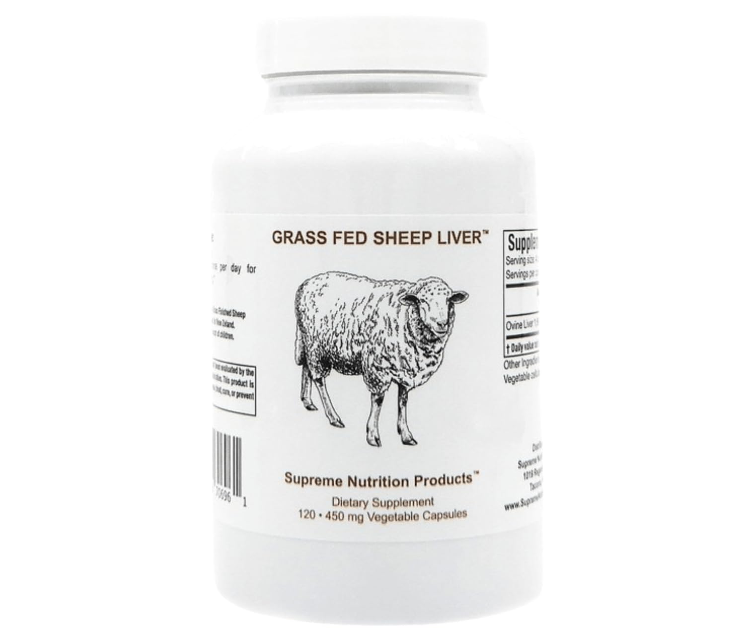 Close-up of 120 sheep liver capsules