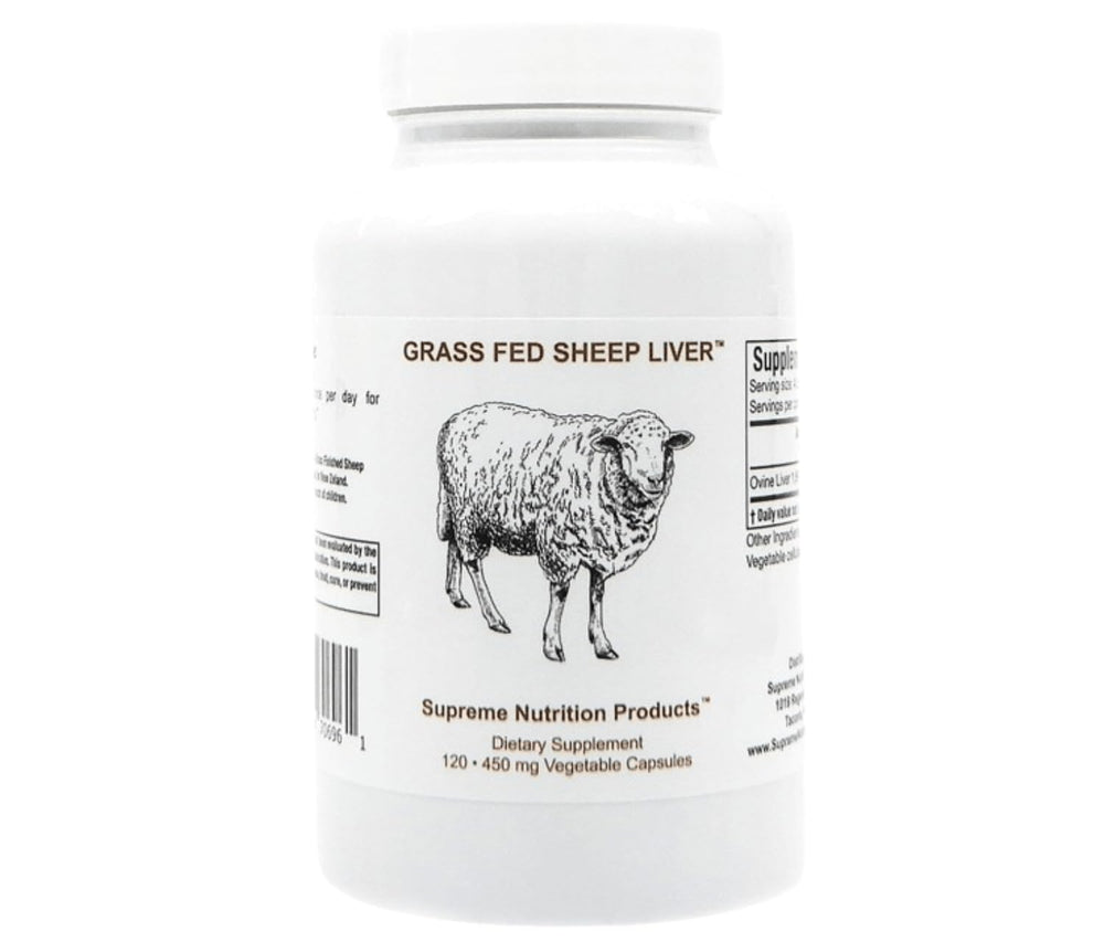 Close-up of 120 sheep liver capsules