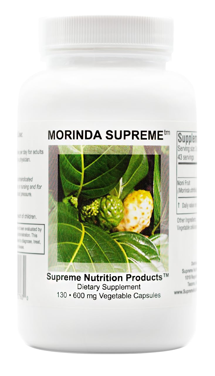Supreme Nutrition bottle front view showing 130 capsules and clear ingredient list benefit convenience