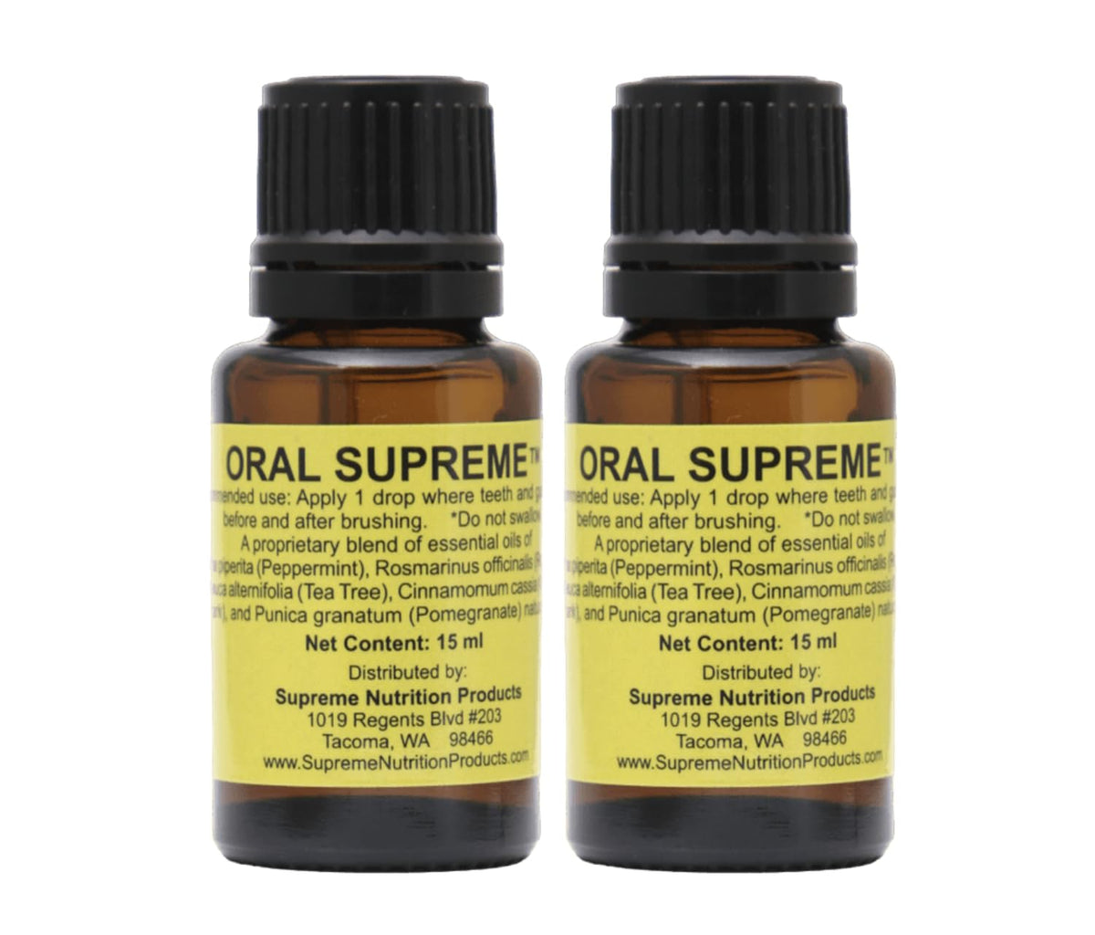 Supreme Nutrition Oral Supreme two-pack with clear packaging label for easy identification.
