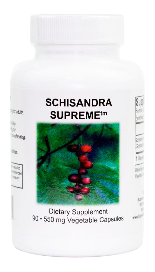 Supreme Nutrition Schisandra front packaging showing bottle and label, clear product identity
