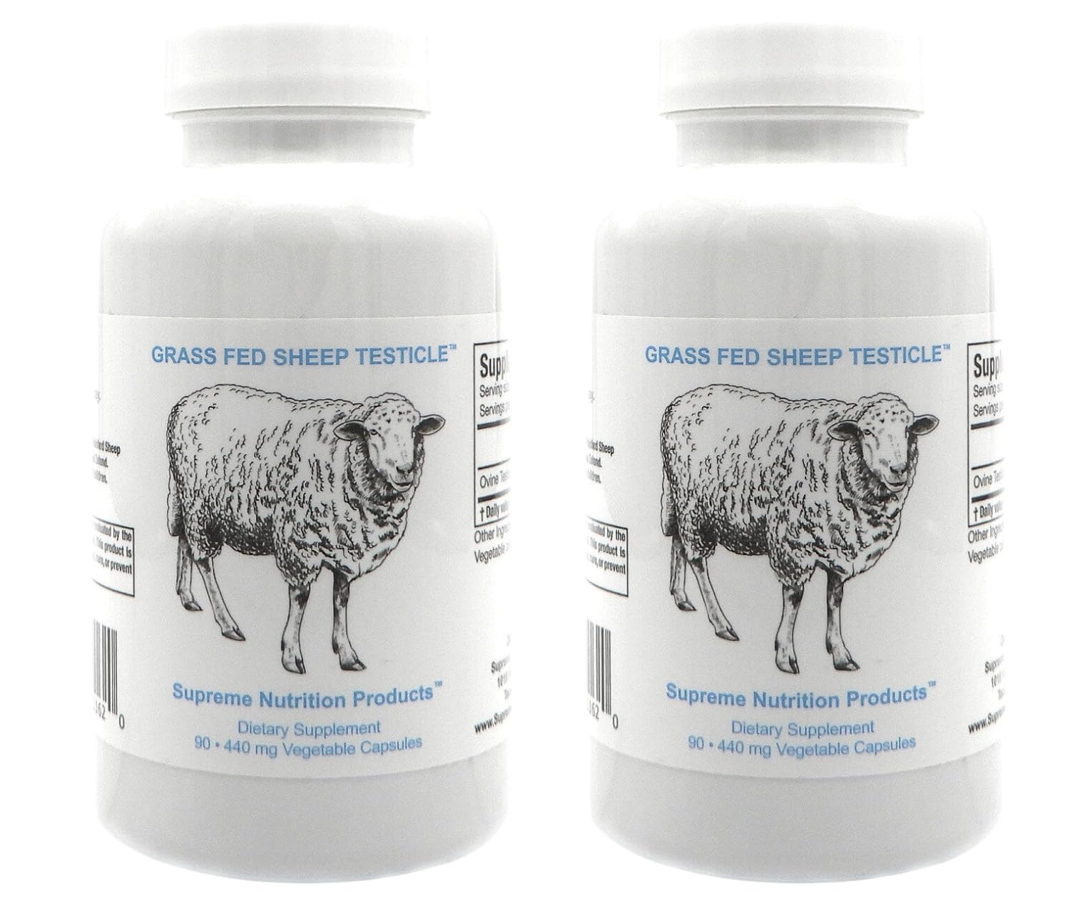 Supreme Nutrition Sheep Testicle bottle front view for daily supplementation convenience