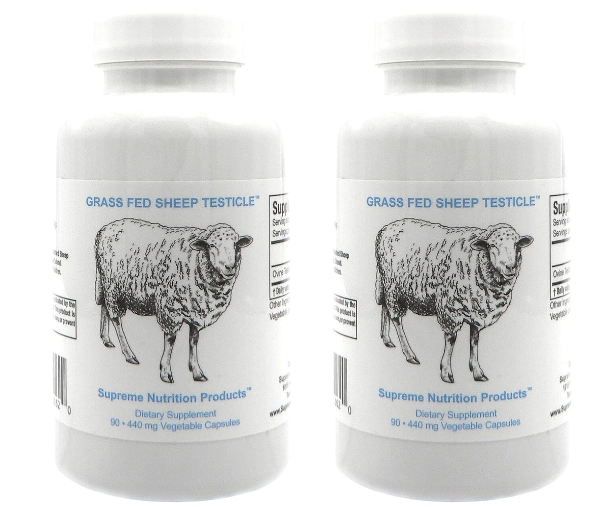 Supreme Nutrition Sheep Testicle bottle front view for daily supplementation convenience