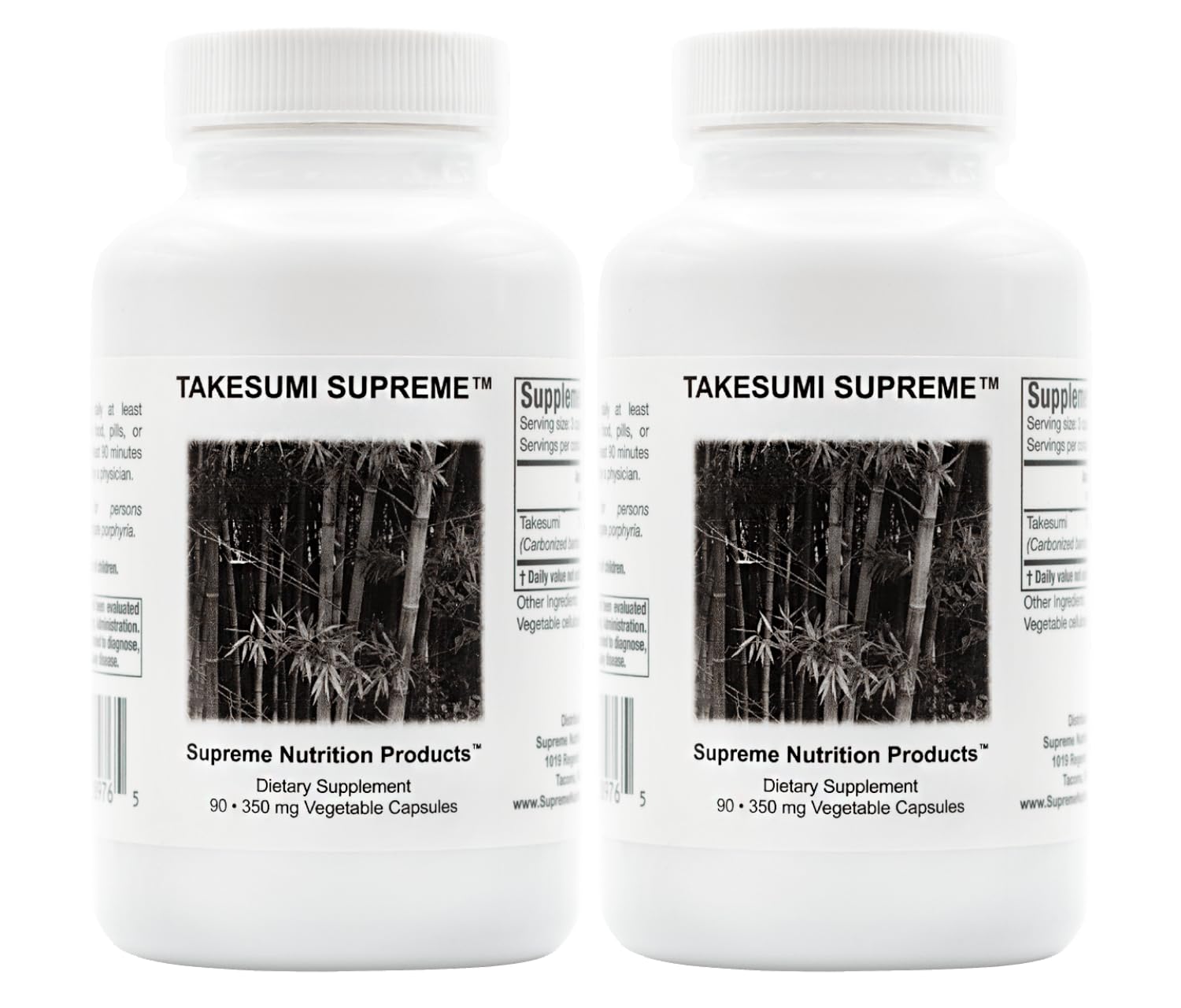 Supreme Nutrition bottle front label showing product name and capsule count benefits convenience