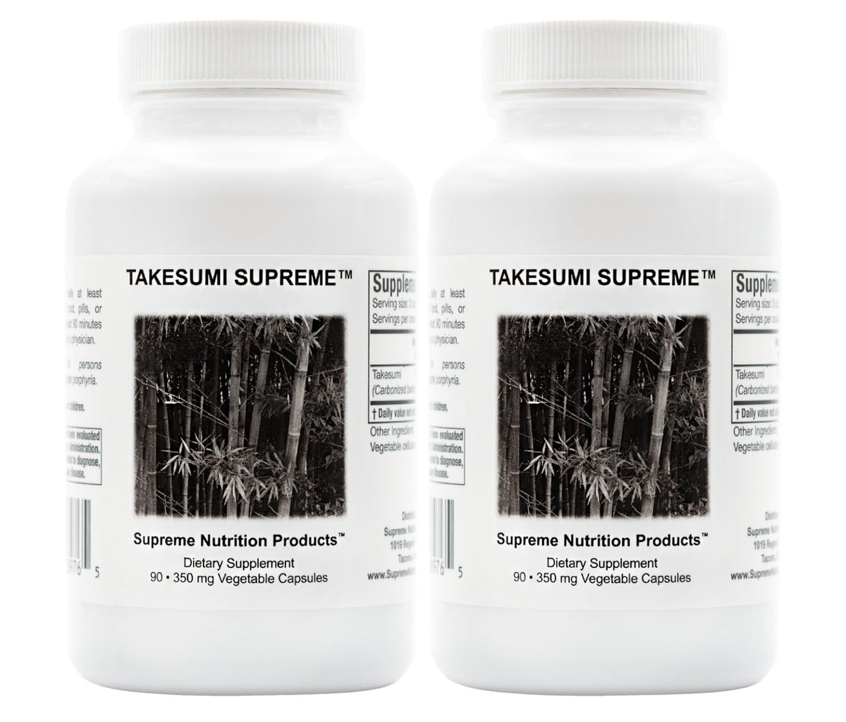 Supreme Nutrition bottle front label showing product name and capsule count benefits convenience