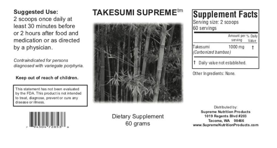 Supreme Nutrition Takesumi Supreme pack de 2 polvo de bambú activado para uso diario
