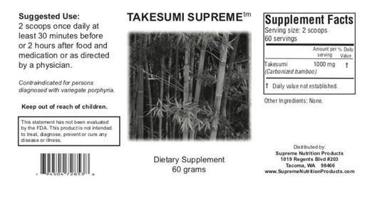Supreme Nutrition Takesumi Supreme pack de 2 polvo de bambú activado para uso diario