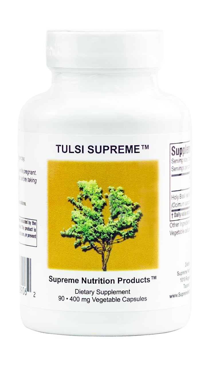 Supreme Nutrition Tulsi Supreme front label showing product name and capsule count
