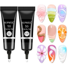 Supwee 3D gel clear tube for crisp raised designs