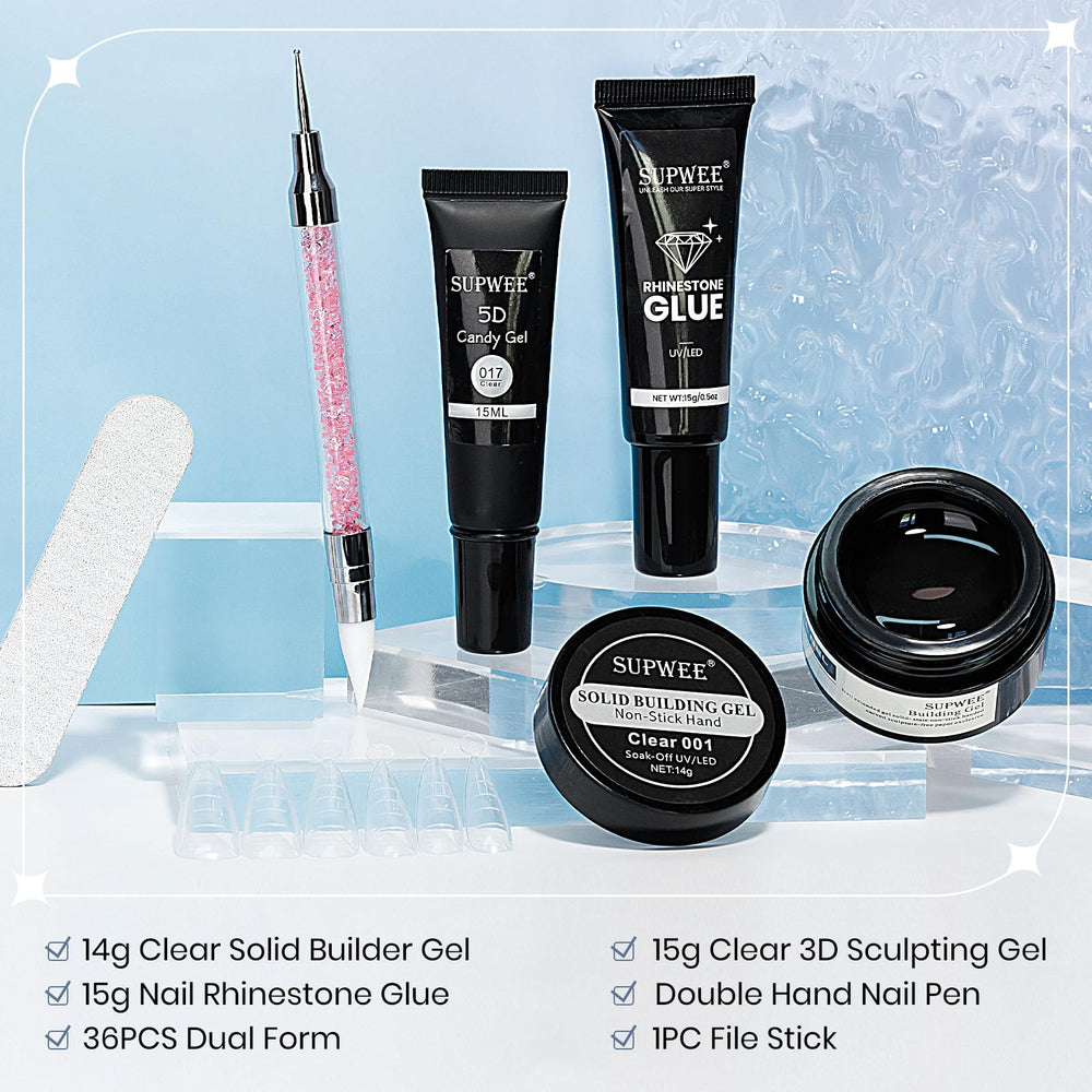 SUPWEE 3D Sculpture Gel showing precise dimensional design for detailed nail art.